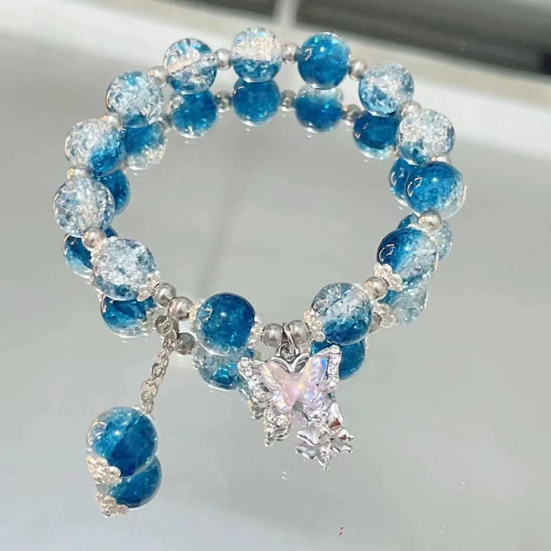 Chinese butterfly beaded bracelet for women, niche high-end temperament couple bracelet, girlfriend gift