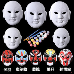 DIY hand-painted Beijing opera face mask Chinese style handmade white embryo color mask