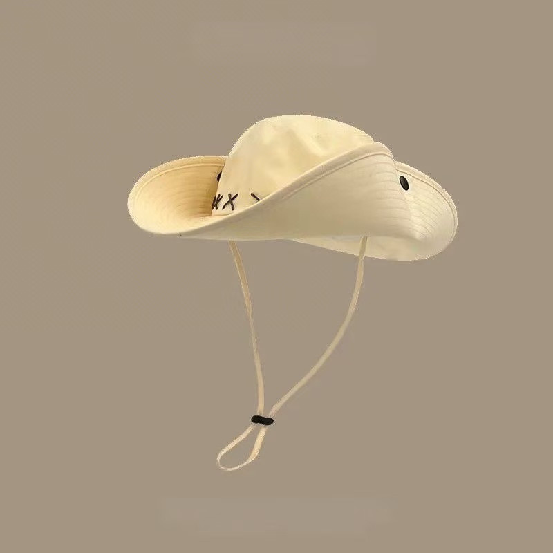 Yoshi Kimura large head circumference American retro sun visor western cowboy hat Yoshi Kimura large head circumference American retro sun visor western cowboy hat