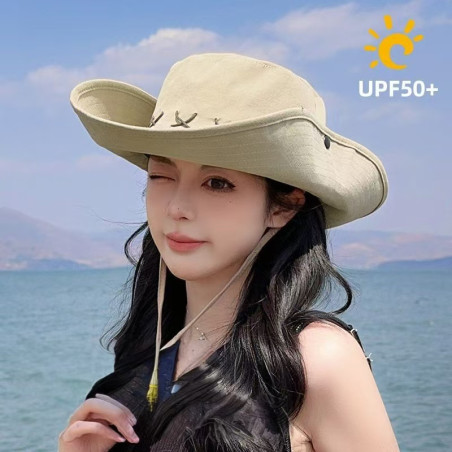 Yoshi Kimura large head circumference American retro sun visor western cowboy hat