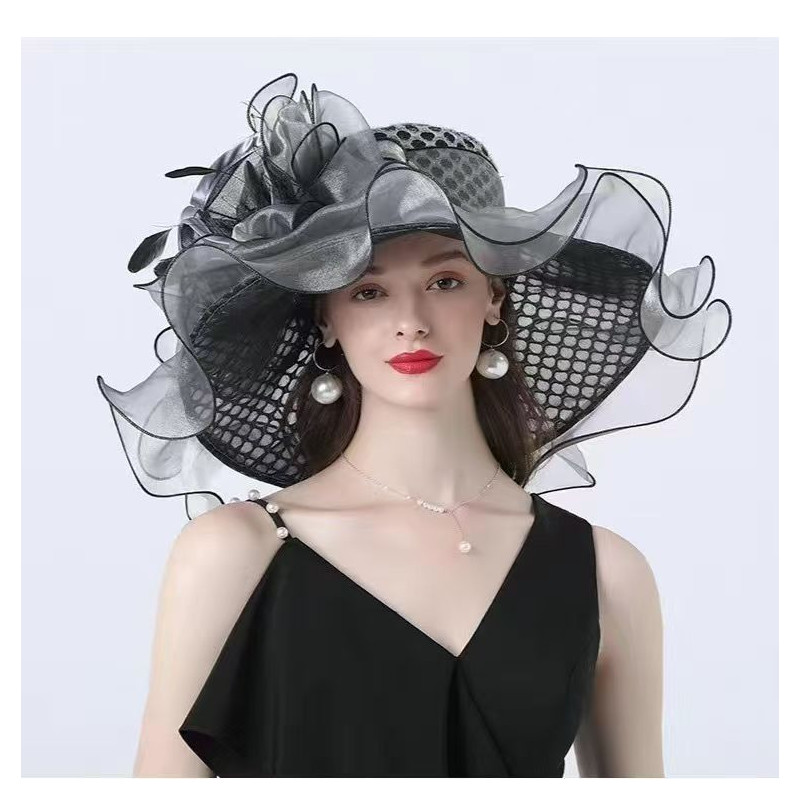 European and American mesh organza sun hat for women