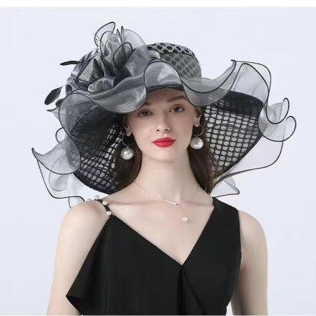 European and American mesh organza sun hat for women