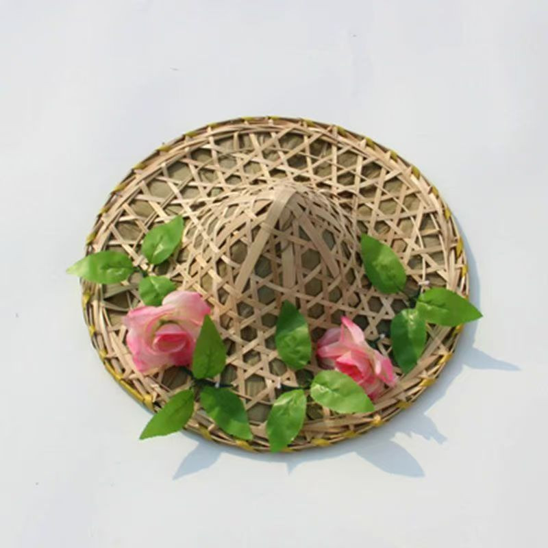 Handmade bamboo woven ancient style Red Army hat