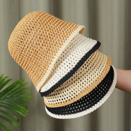 Women's hand-woven bucket hat
