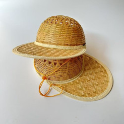 Bamboo baseball cap with wide brim and breathable hollow cap