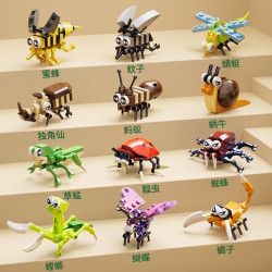 Fun three-dimensional assembly blocks insect world series toys early education puzzles over 3 years old