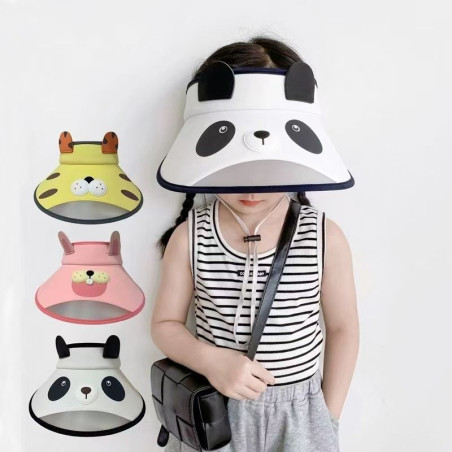 Summer baby children's sun hat girls sun hat cartoon brim empty top boys UV sun hat