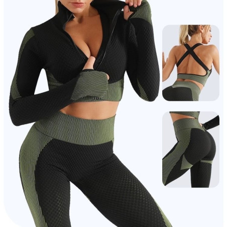 Yoga suit, running sports top, quick-drying underwear, buttock-up tight-fitting trousers, plus-size fitness suit