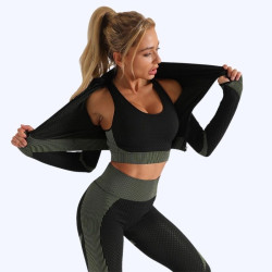Yoga suit, running sports top, quick-drying underwear, buttock-up tight-fitting trousers, plus-size fitness suit