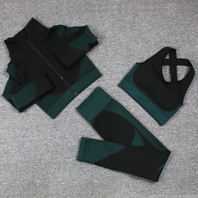 Yoga suit, running sports top, quick-drying underwear, buttock-up tight-fitting trousers, plus-size fitness suit