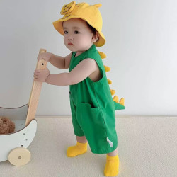 Summer short-sleeved thin cotton baby jumpsuit for boys and girls