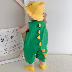 Summer short-sleeved thin cotton baby jumpsuit for boys and girls