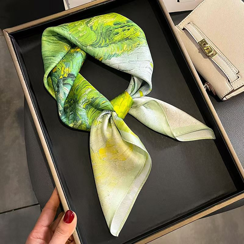 Women's high-end imitation silk Korean style scarf