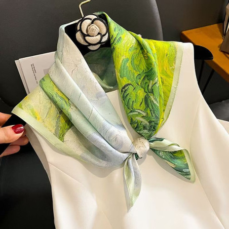 Women's high-end imitation silk Korean style scarf