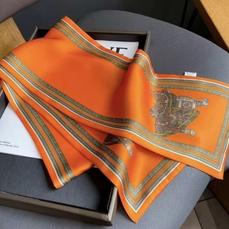145*15 Xiangyun satin ribbon long scarf temperament versatile retro scarf shawl silk scarf