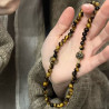 Natural tiger eye stone bracelet to attract wealth Chinese retro niche beaded bracelet