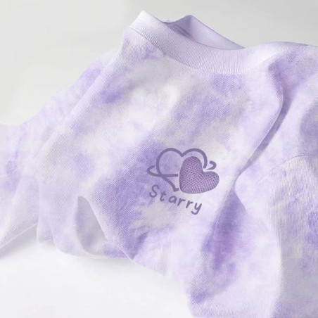 Summer new blue tie-dye tops fashionable and stylish shirts