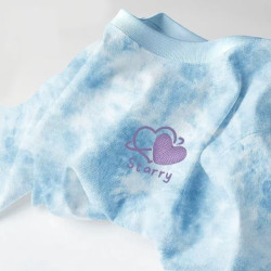 Summer new blue tie-dye tops fashionable and stylish shirts