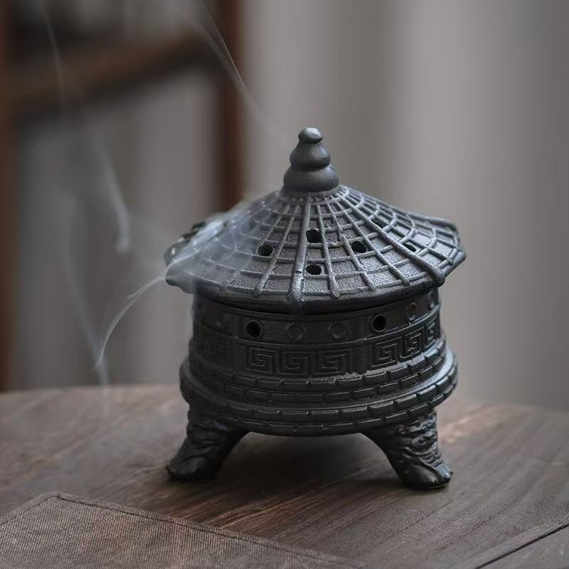 Ceramic tower incense burner