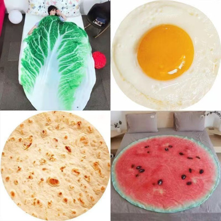 New pizza blanket flannel blanket burrito blanket office nap blanket Indian flying cake funny blanket