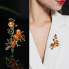 Women's high-end exquisite persimmon ruyi brooch