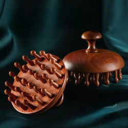 Sandalwood ring comb scalp meridian massage comb