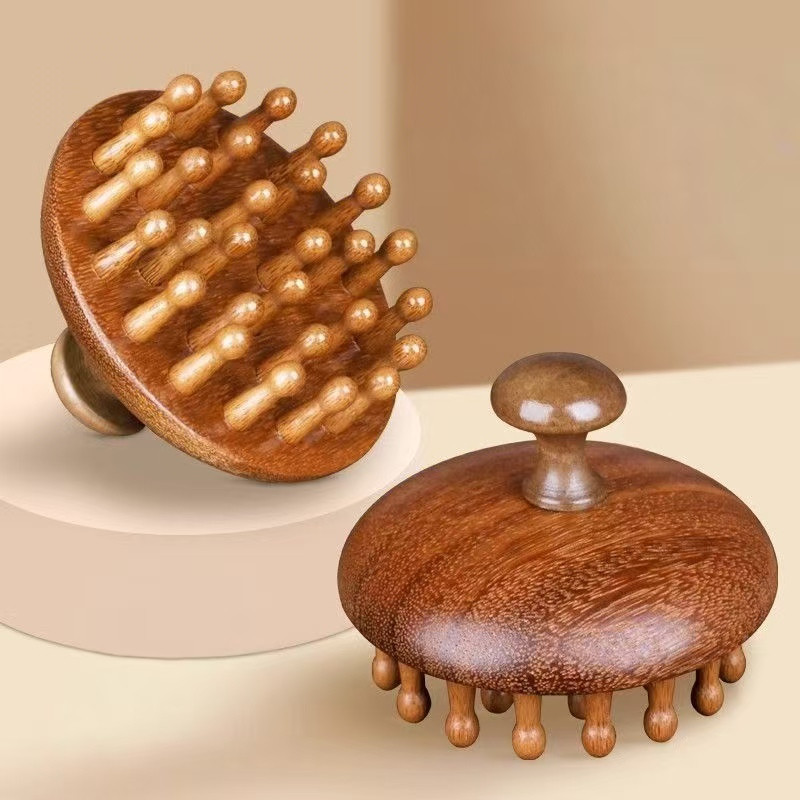 Sandalwood ring comb scalp meridian massage comb