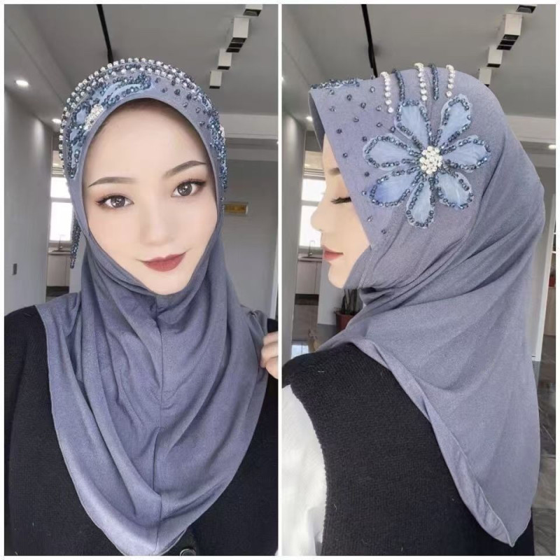 Xingtao yarn tassel crystal flower hand-beaded four seasons temperament yarn scarf