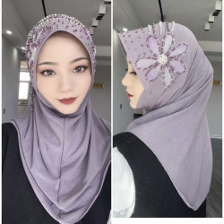 Xingtao yarn tassel crystal flower hand-beaded four seasons temperament yarn scarf