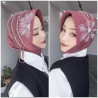 Xingtao yarn tassel crystal flower hand-beaded four seasons temperament yarn scarf