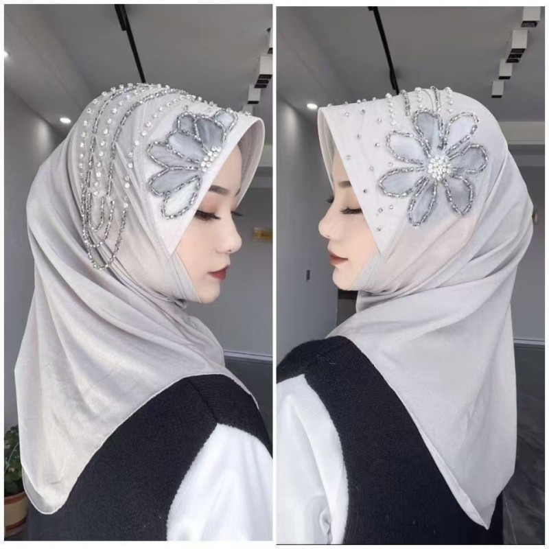 Xingtao yarn tassel crystal flower hand-beaded four seasons temperament yarn scarf