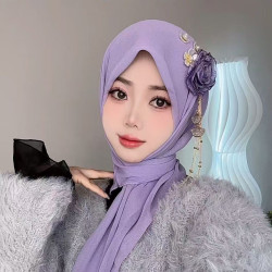 Dried Rose Solid Color Chiffon Square Scarf