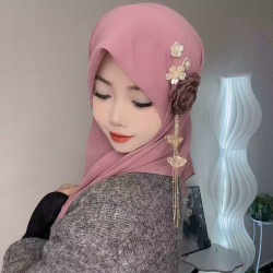 Dried Rose Solid Color Chiffon Square Scarf