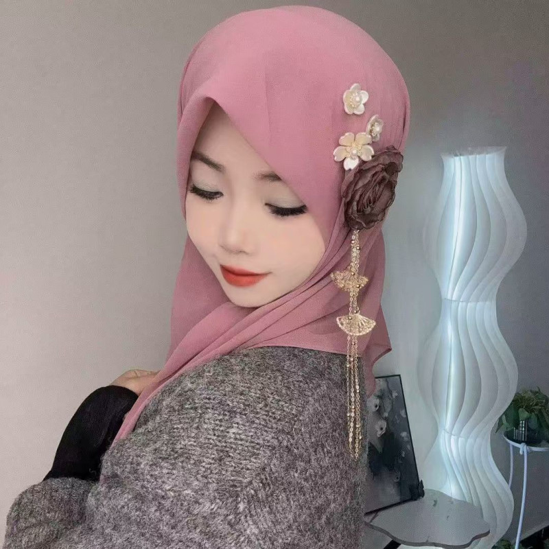Dried Rose Solid Color Chiffon Square Scarf