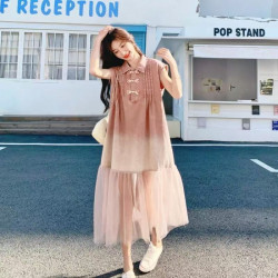 Women's traditional Chinese style button embroidered dress