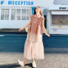 Women's traditional Chinese style button embroidered dress