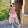 Women's traditional Chinese style button embroidered dress