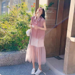 Women's traditional Chinese style button embroidered dress