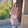 Women's traditional Chinese style button embroidered dress