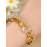 Yellow tiger eye yellow Asai double circle beaded bracelet female niche high-end yellow crystal Pixiu bracelet
