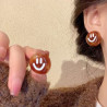 Maillard amber retro Hong Kong style hoop earrings