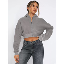Street long-sleeved top, wool zipper cardigan, hooded sweatshirt, casual jacket