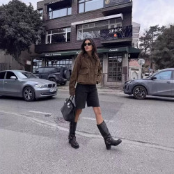 Autumn new women's suede texture loose flight jacket coat women