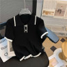 Ice silk knitted short-sleeved shirt women's summer 2025 new fashion foreign style age-reducing shirt small fragrance style top