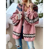 Coarse wool outerwear cardigan women's sweater long-sleeved stitching retro woven large coat