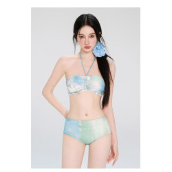 Women's four-piece swimsuit set slimming and belly-covering sexy and conservative suitable for hot spring new 2025 style.