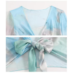 Women's four-piece swimsuit set slimming and belly-covering sexy and conservative suitable for hot spring new 2025 style.