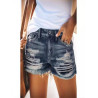 Summer wear high-waisted broken denim shorts women's high-waisted slimming tassel design jeans hot pants