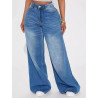 Vintage white-grinsed multi-craft wide-leg  baggy jeans