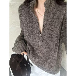 New lazy style loose sweater long-sleeved vintage casual hot girl outerwear knitted top